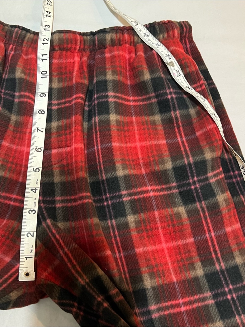 SKIMS Fleece Sleep Set in Red Plaid - 2 Piece Button Down & Pants Set Size Small - Picture 12 of 15